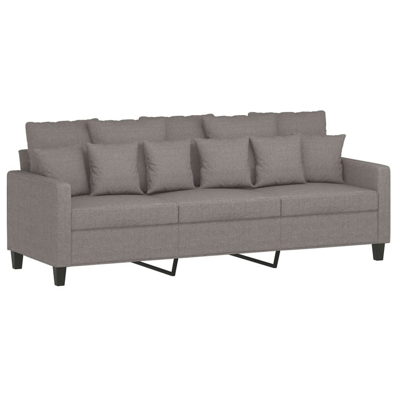 Set de canapele cu perne, 4 piese, gri taupe, textil