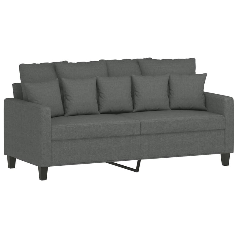 Set de canapele cu perne, 2 piese, gri închis, textil