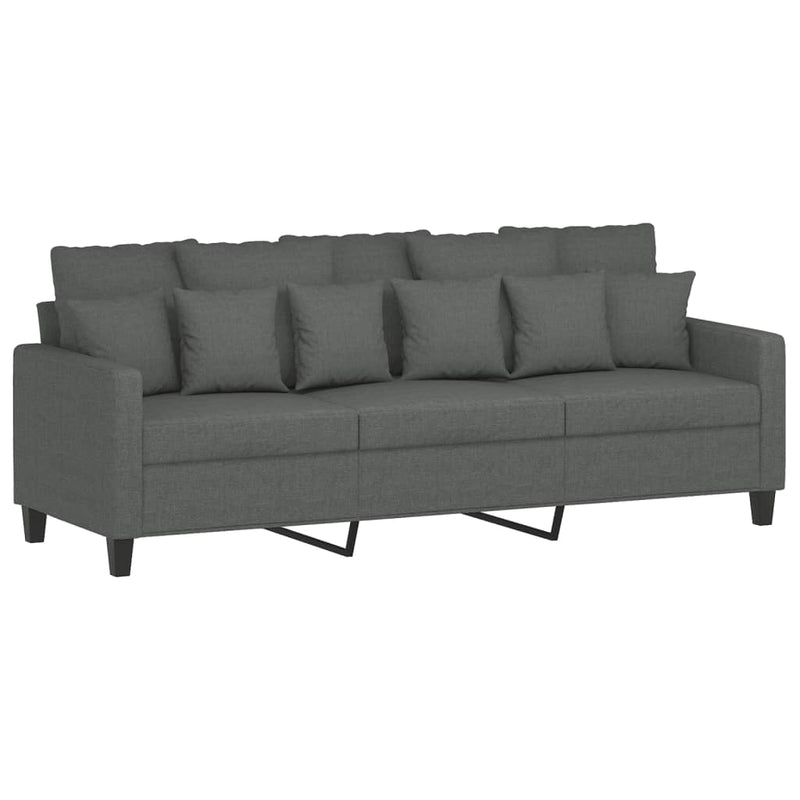 Set de canapele cu perne, 2 piese, gri închis, textil
