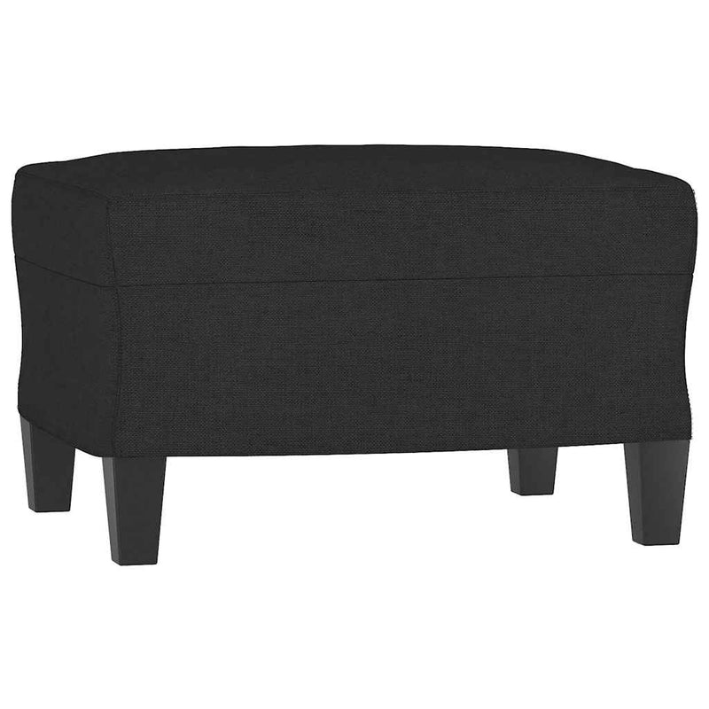 Set de canapele cu perne, 3 piese, negru, textil