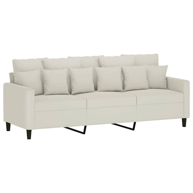 Set de canapele cu perne, 4 piese, crem, catifea