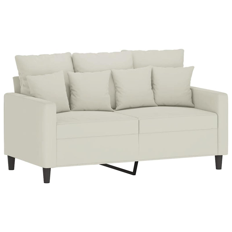 Set de canapele cu perne, 4 piese, crem, catifea