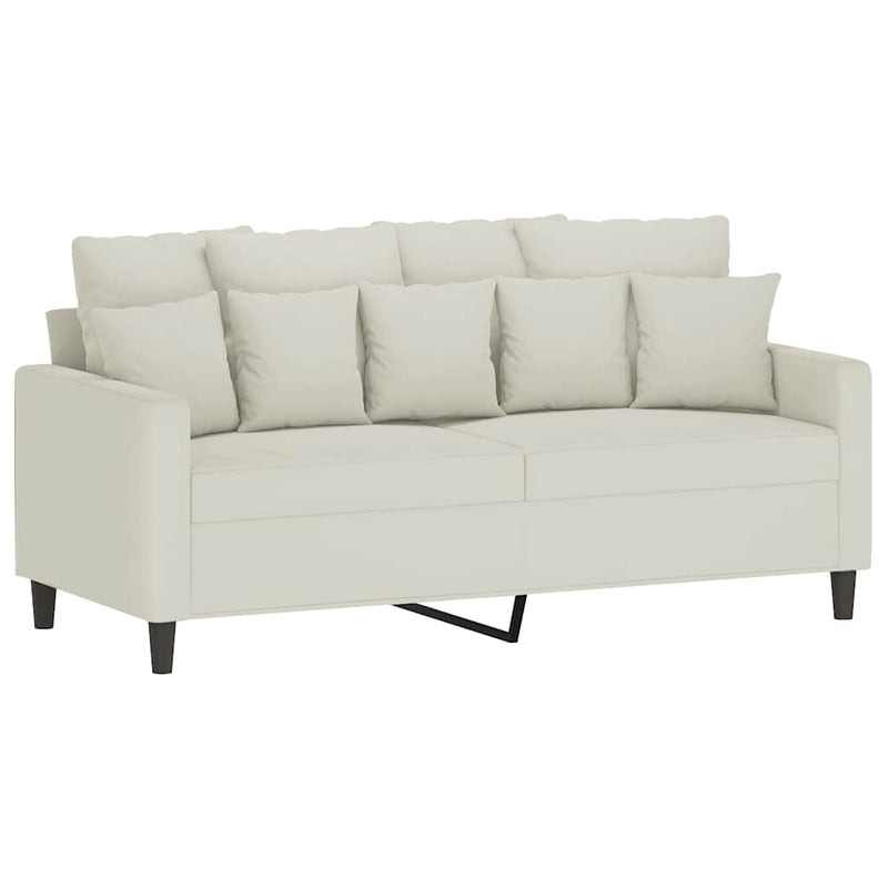 Set de canapele cu perne, 2 piese, crem, catifea