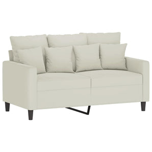 Set de canapele cu perne, 3 piese, crem, catifea