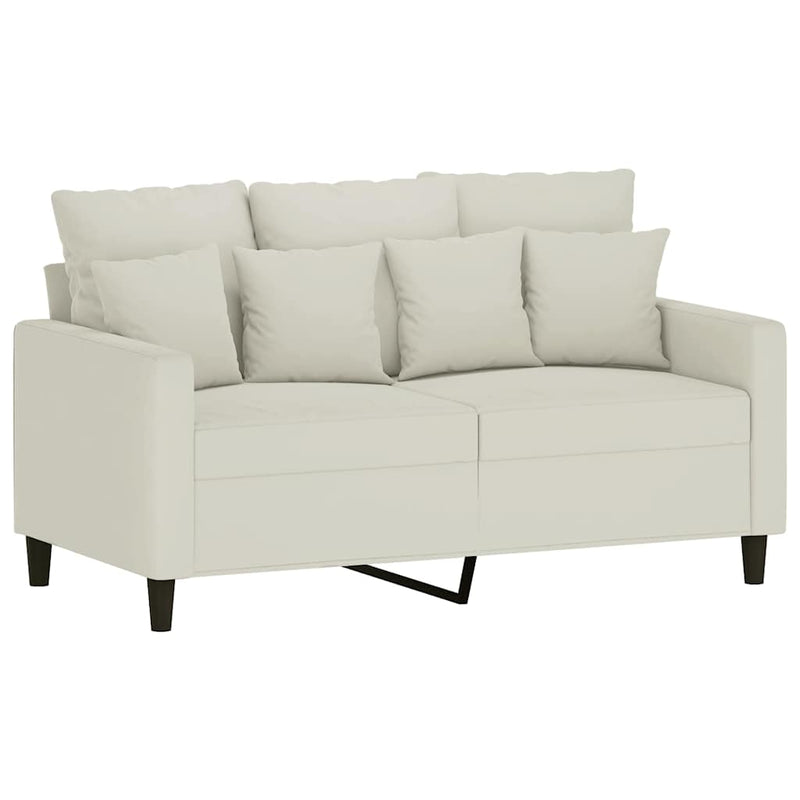 Set de canapele cu perne, 2 piese, crem, catifea