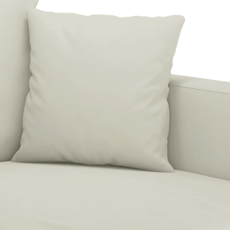 Set de canapele cu perne, 2 piese, crem, catifea