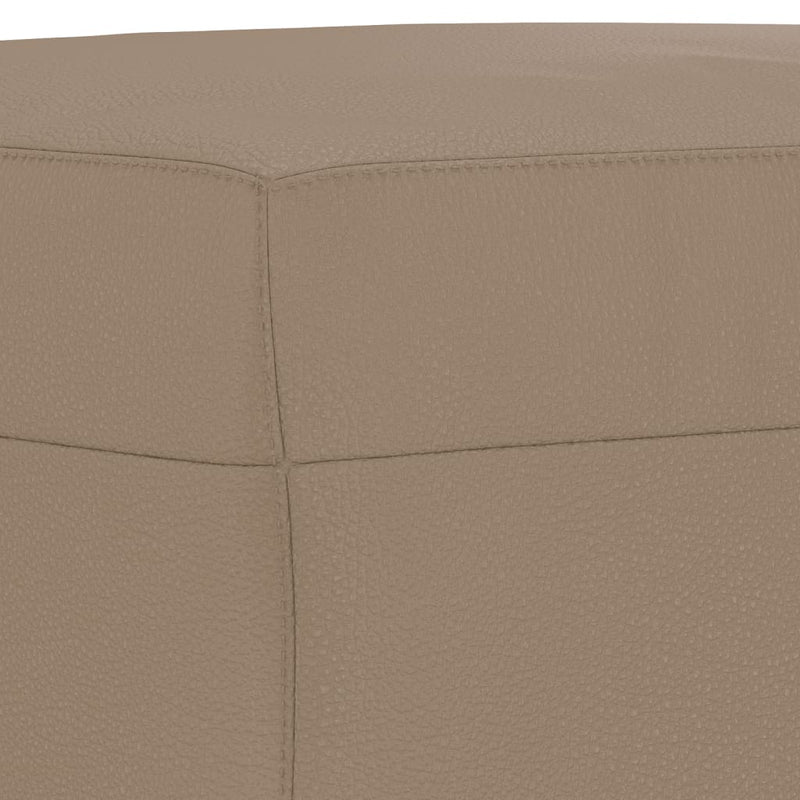 Set de canapele cu perne, 3 piese, cappuccino, piele ecologică