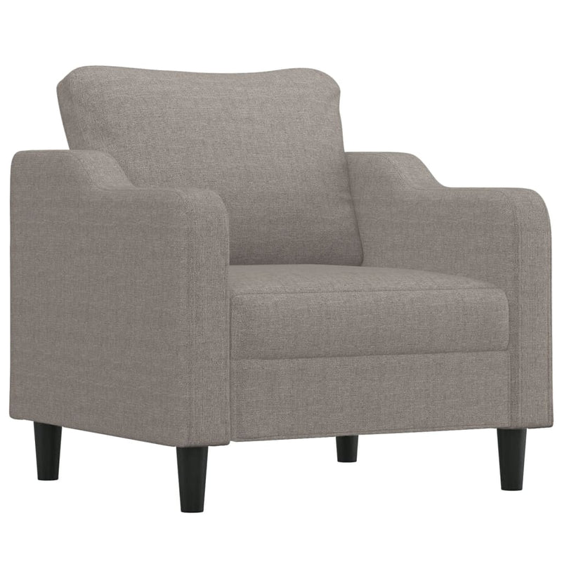 Set de canapea cu perne, 3 piese, gri taupe, material textil