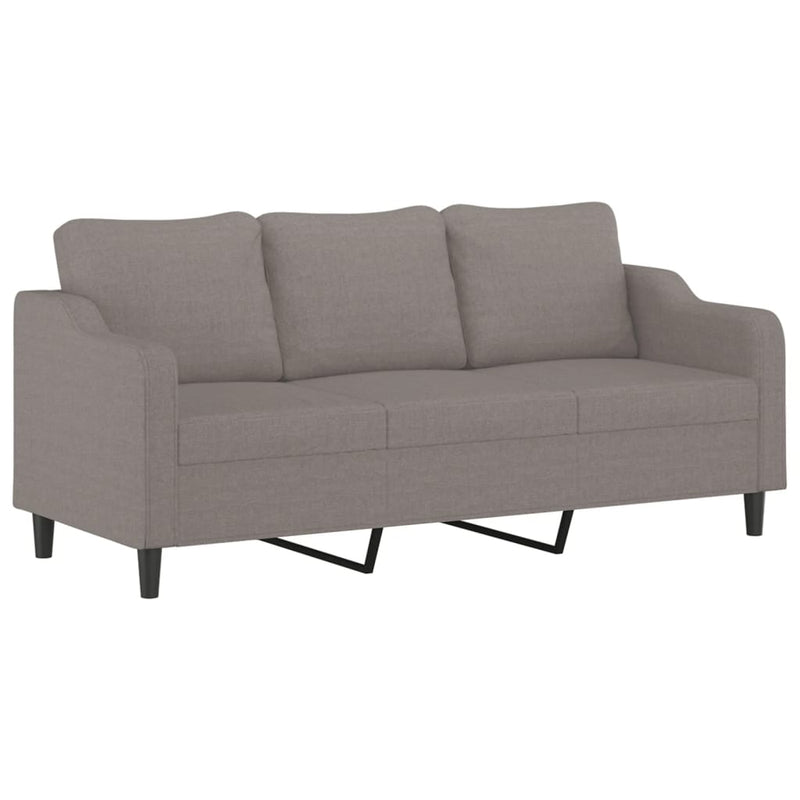 Set de canapea cu perne, 3 piese, gri taupe, material textil