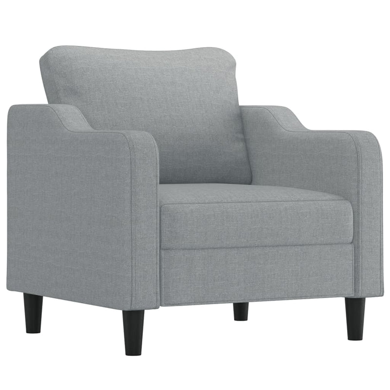 Set de canapele cu perne, 4 piese, gri deschis, textil