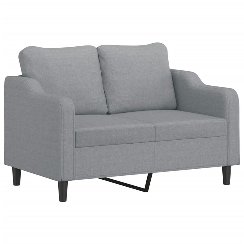 Set de canapele cu perne, 4 piese, gri deschis, textil
