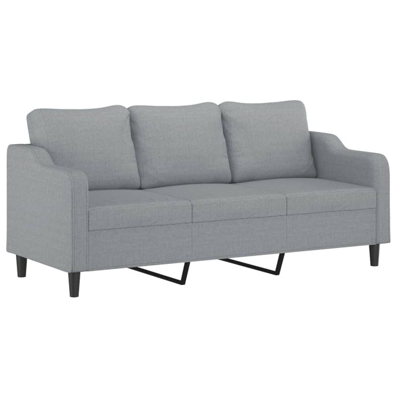 Set de canapele cu perne, 4 piese, gri deschis, textil