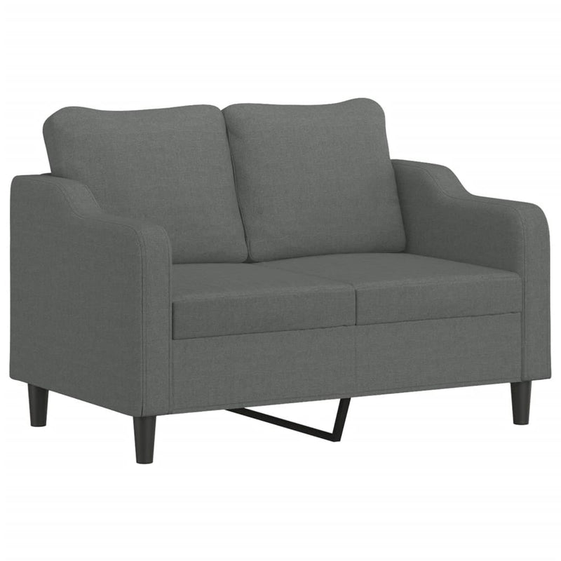 Set de canapele cu perne, 4 piese, gri închis, textil