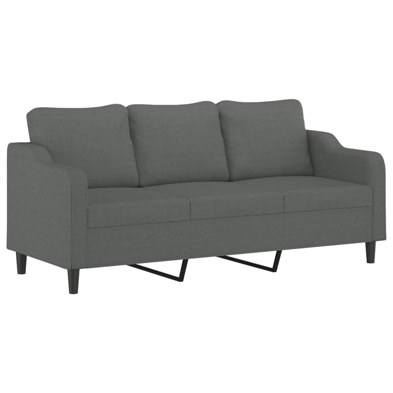 Set de canapele cu perne, 4 piese, gri închis, textil