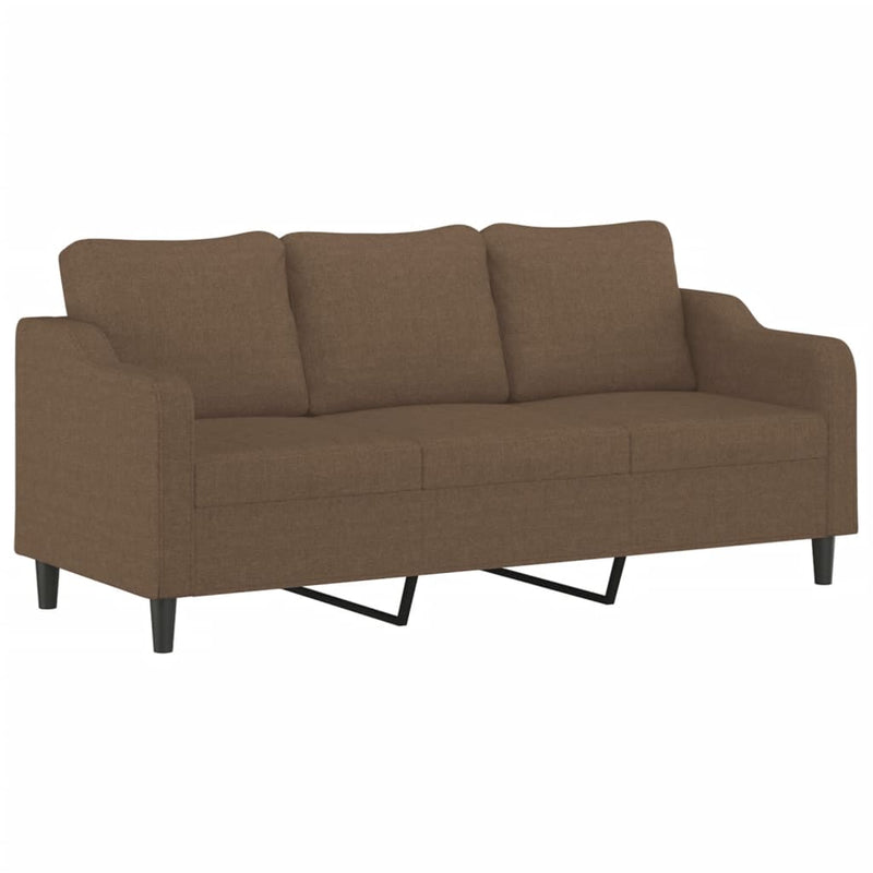 Set de canapele cu perne, 4 piese, maro, textil