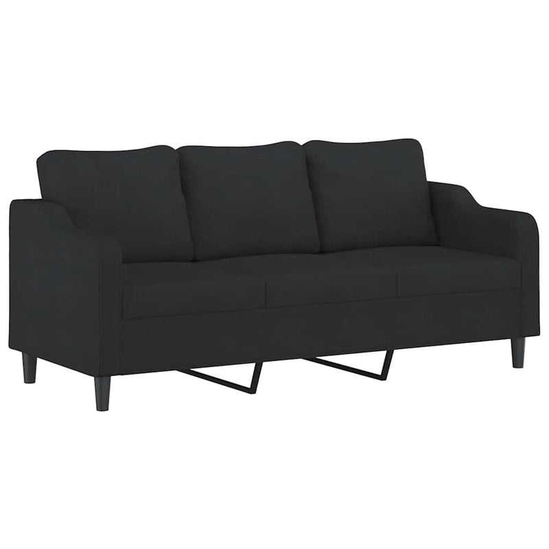Set de canapele cu perne, 4 piese, negru, textil