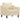 Set de canapele cu perne, 3 piese, crem, textil