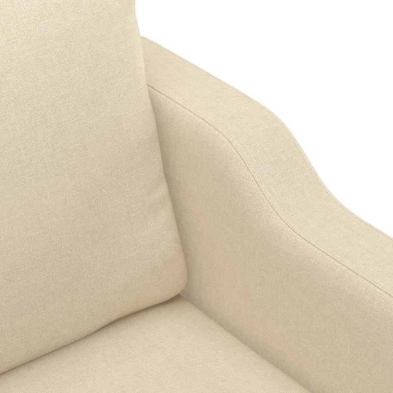Set de canapele cu perne, 3 piese, crem, textil