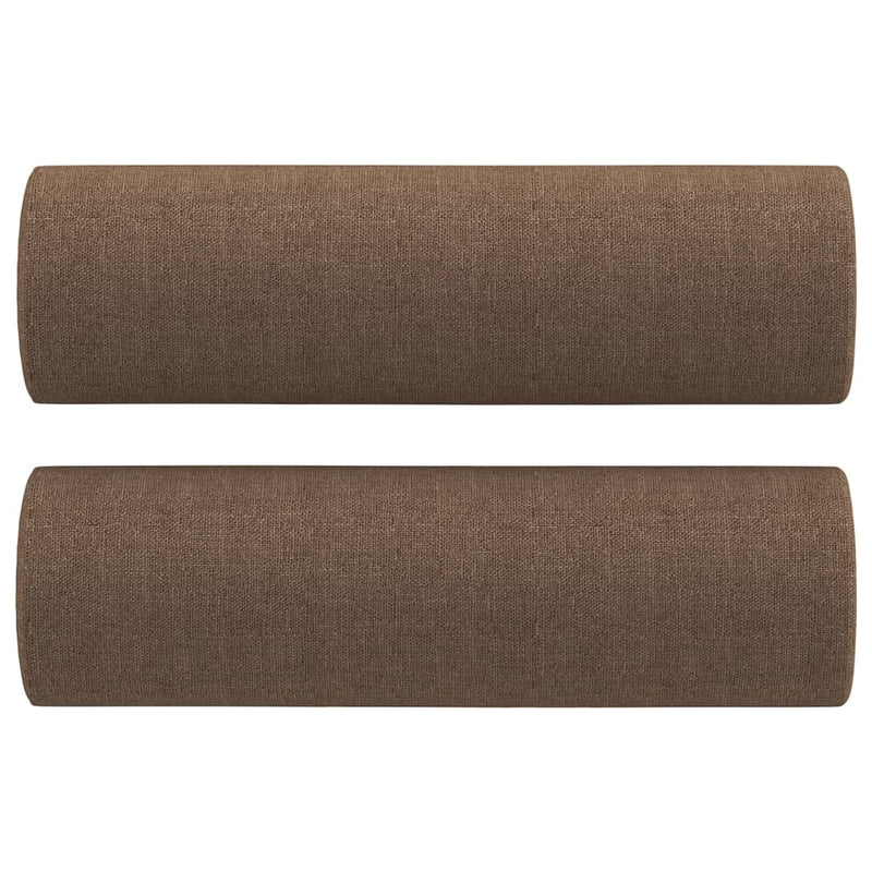 Set de canapele cu perne, 3 piese, maro, textil