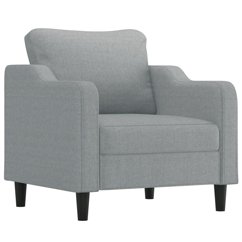 Set de canapele cu perne, 4 piese, gri deschis, material textil