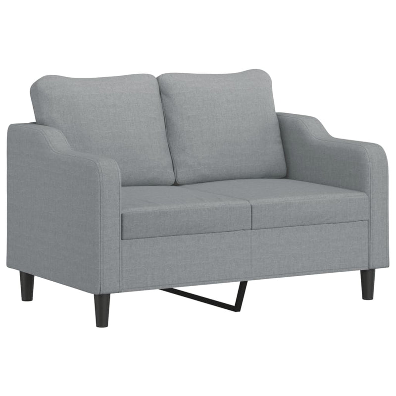 Set de canapele cu perne, 4 piese, gri deschis, material textil