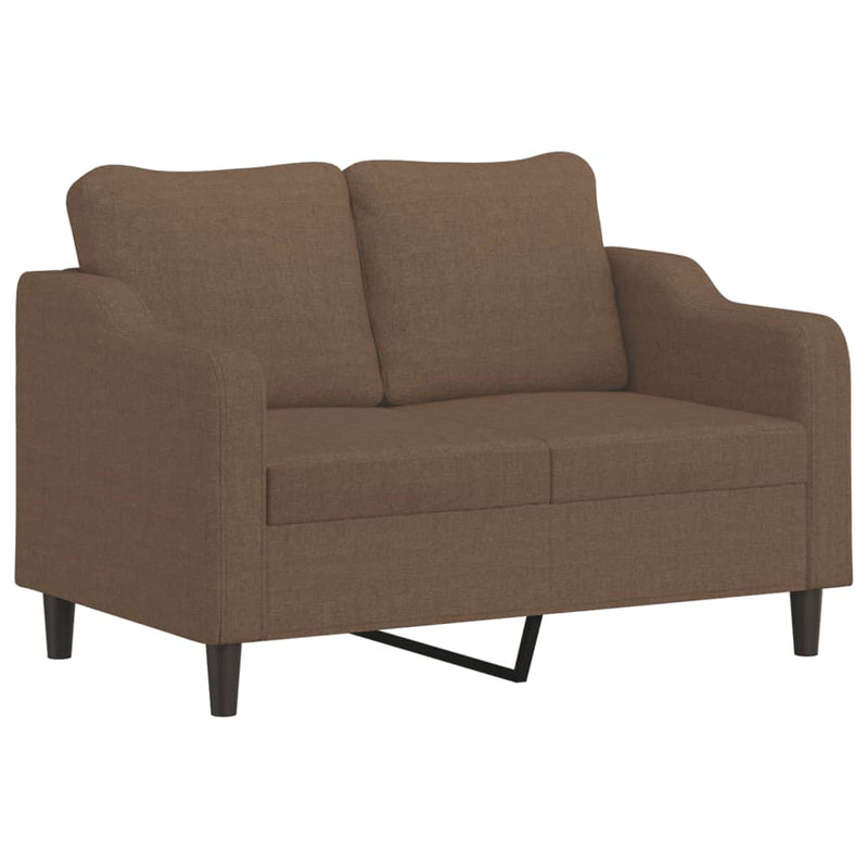 Set de canapele cu perne, 4 piese, maro, textil
