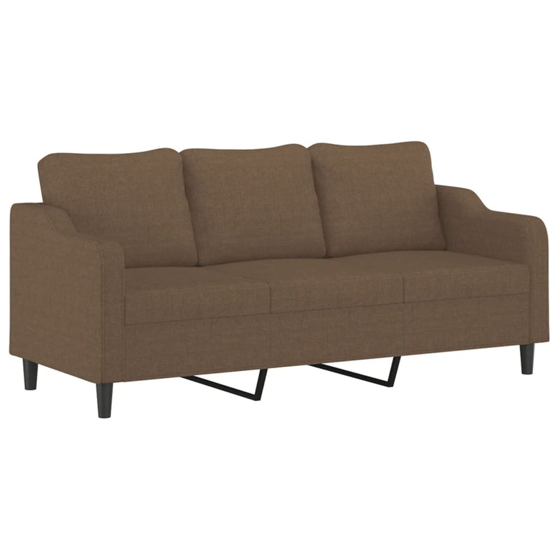 Set de canapele cu perne, 4 piese, maro, textil