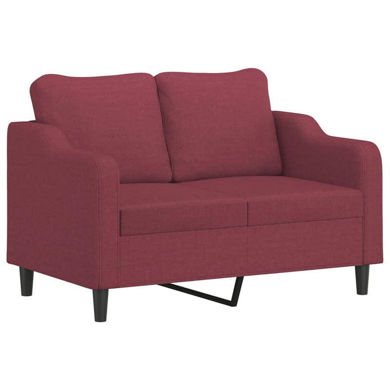 Set canapea cu perne, 4 piese, roșu vin, material textil