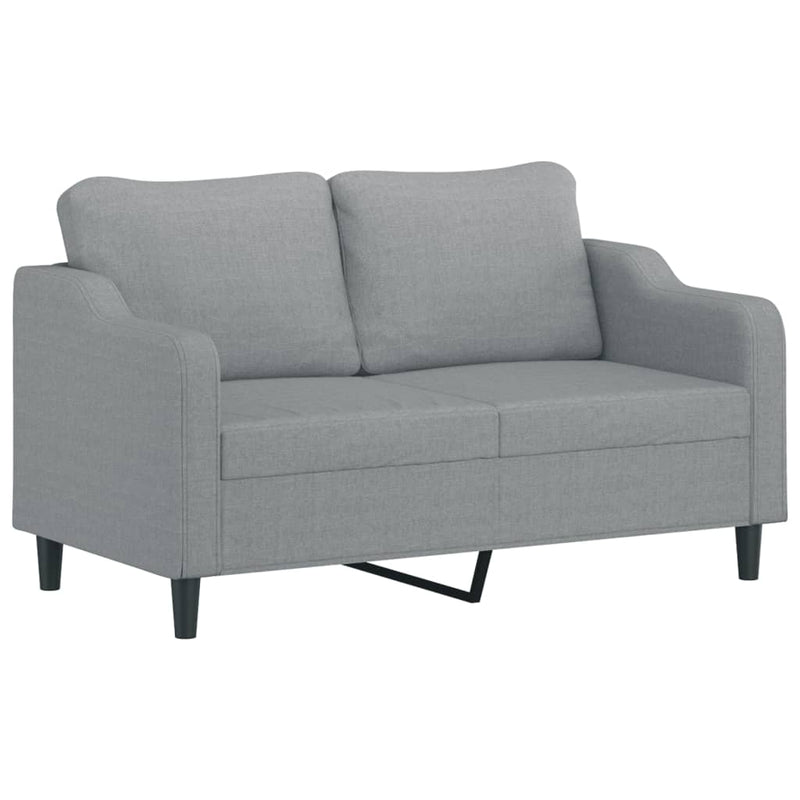 Set de canapele cu perne, 2 piese, gri deschis, textil