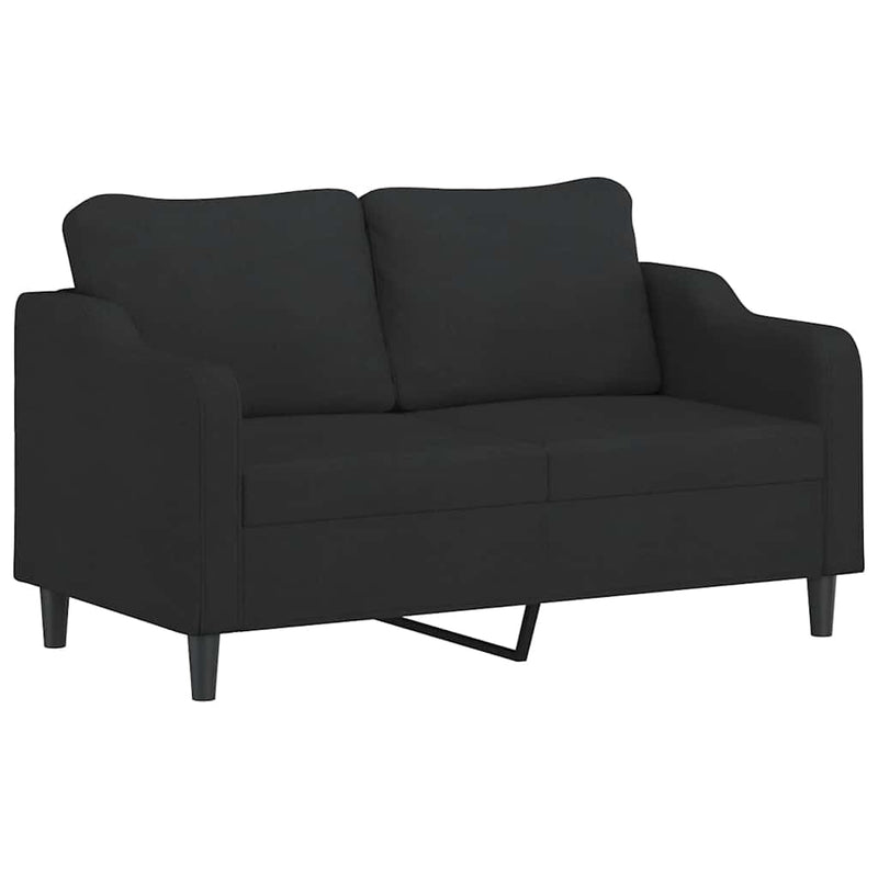 Set de canapele cu perne, 2 piese, negru, textil