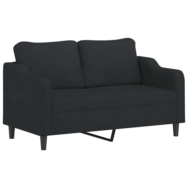 Set de canapele cu perne, 3 piese, negru, textil
