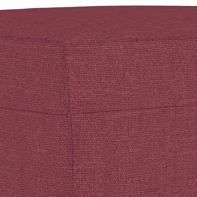 Set canapea cu perne, 3 piese, roșu vin, material textil