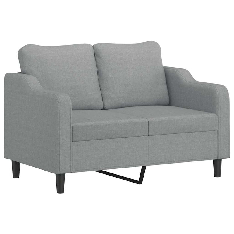 Set de canapele cu perne, 2 piese, gri deschis, material textil