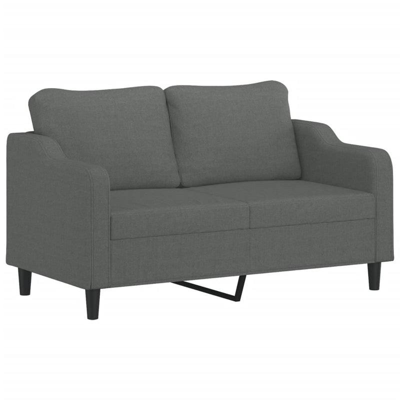 Set de canapele cu perne, 3 piese, gri închis, textil