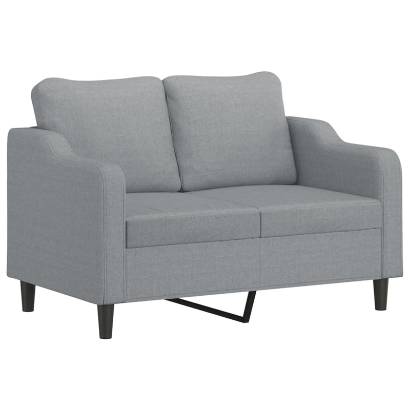 Set de canapele cu perne, 2 piese, gri deschis, textil