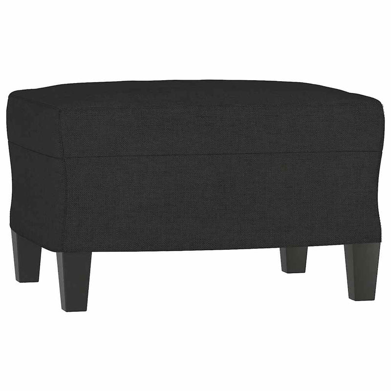 Set de canapele cu perne, 3 piese, negru, textil