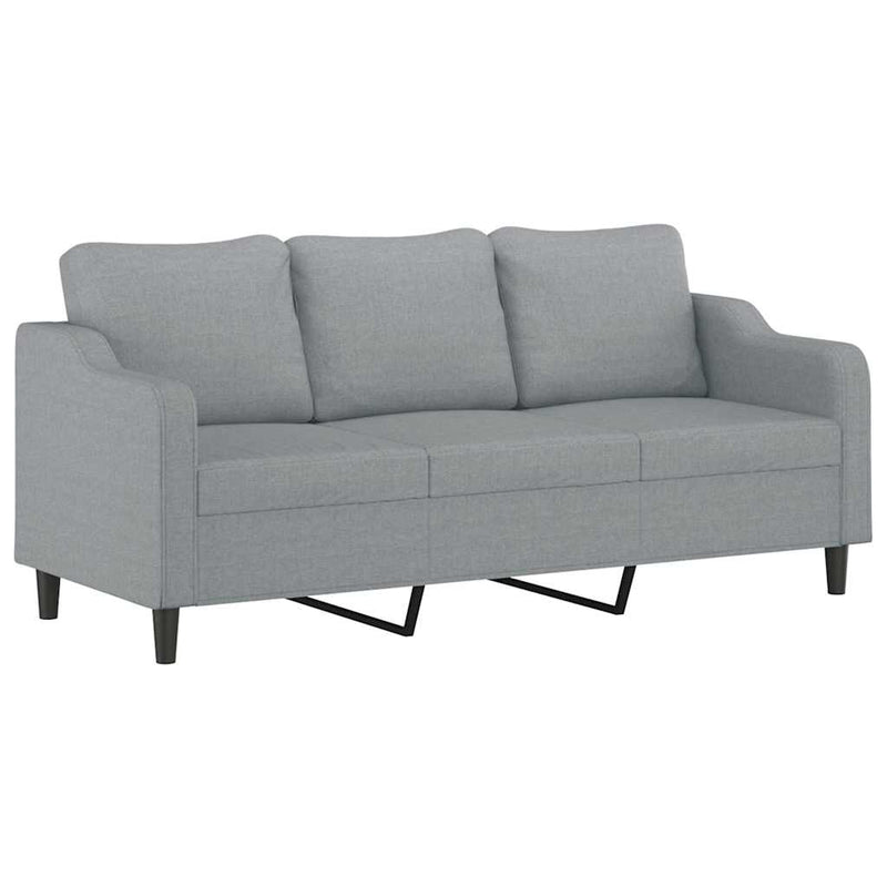 Set de canapele cu perne, 2 piese, gri deschis, material textil