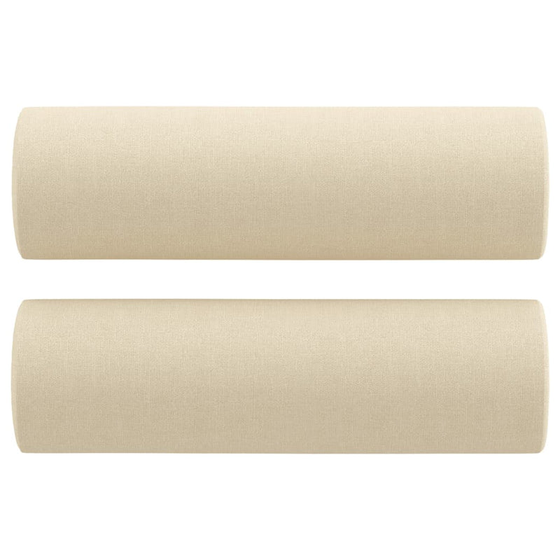Set de canapele cu perne, 2 piese, crem, material textil