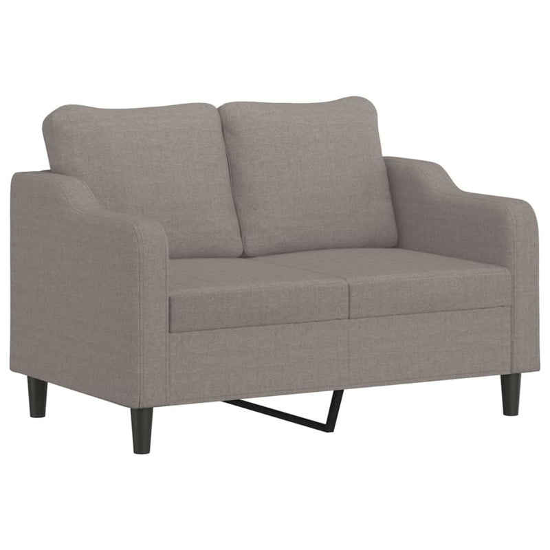 Set de canapele cu perne, 3 piese, gri taupe, textil