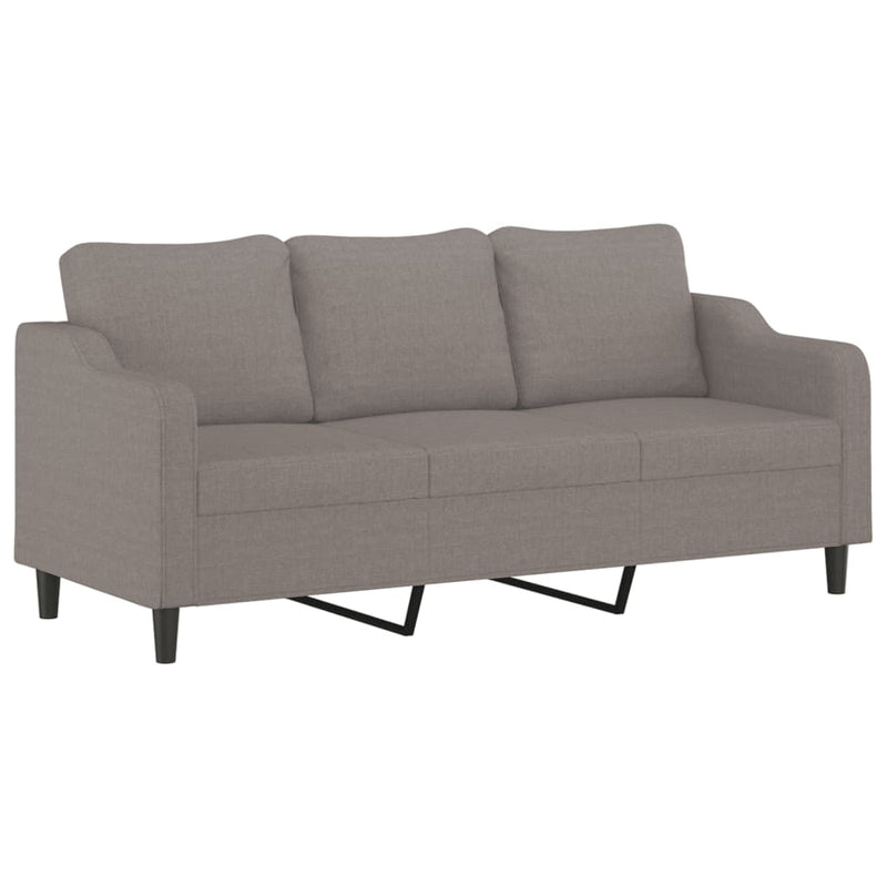 Set de canapele cu perne, 3 piese, gri taupe, textil