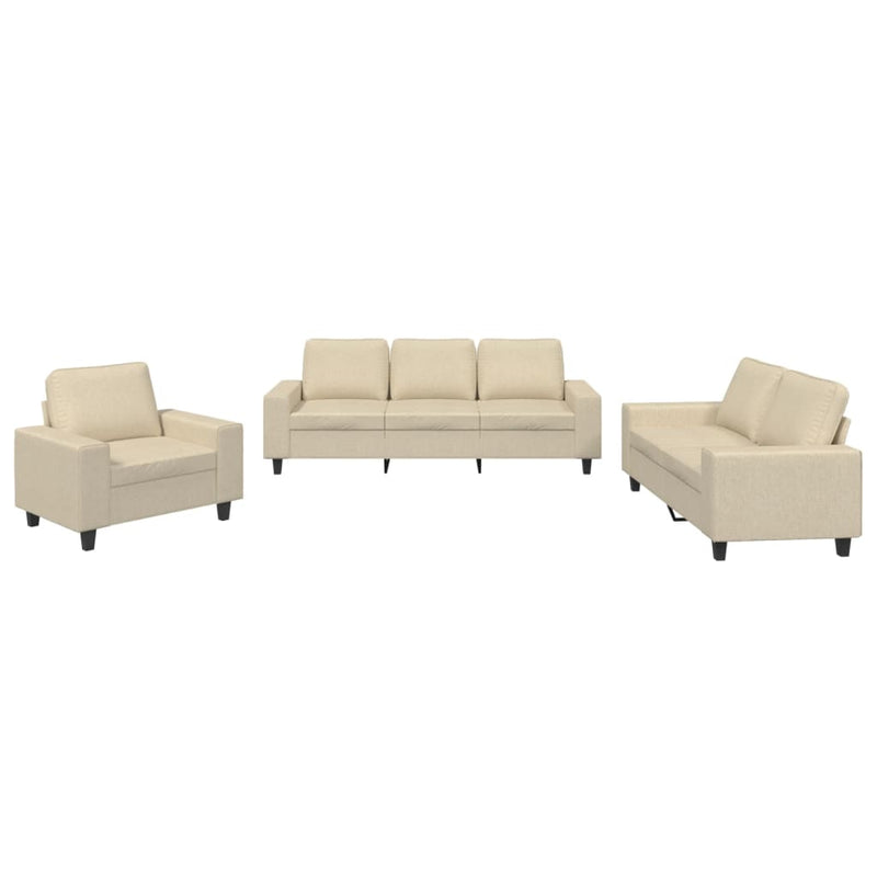Set de canapele, 3 piese, crem, material