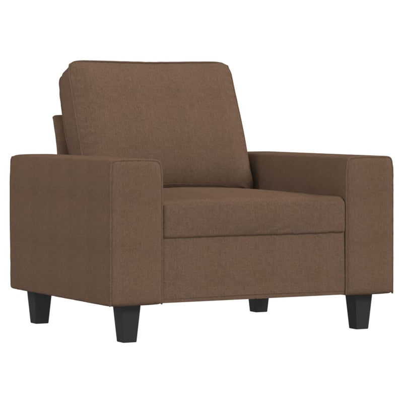Set de canapele, 3 piese, maro, textil