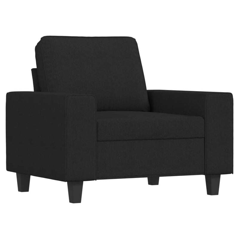 Set de canapele, 4 piese, negru, material textil