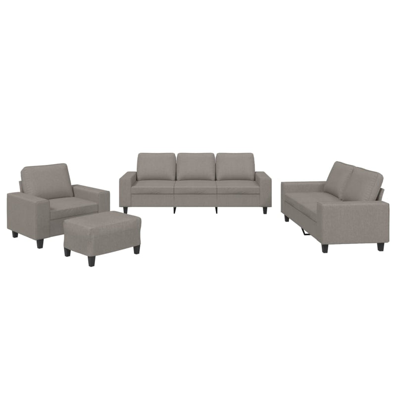 Set de canapele, 4 piese, gri taupe, textil