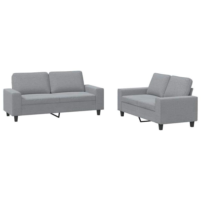 Set de canapele, 2 piese, gri deschis, material textil
