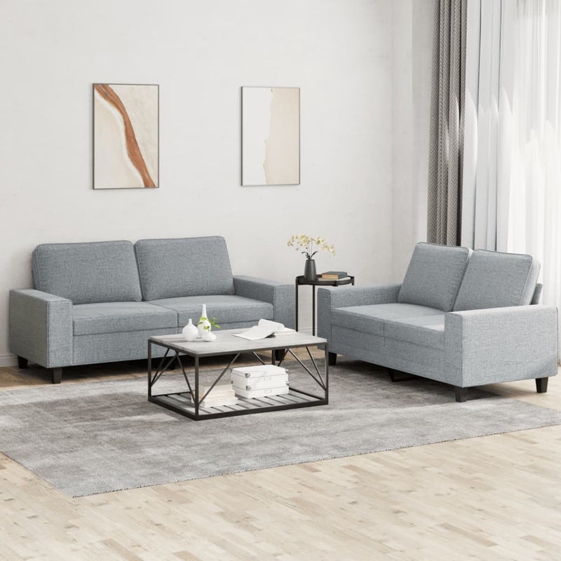 Set de canapele, 2 piese, gri deschis, material textil