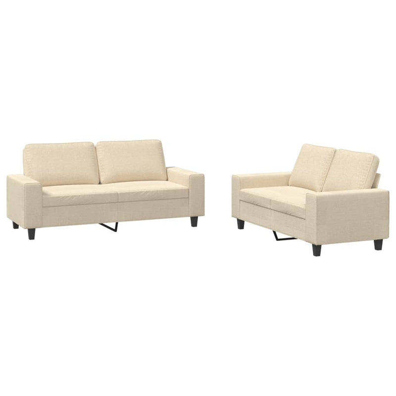 Set de canapele, 2 piese, crem, material textil