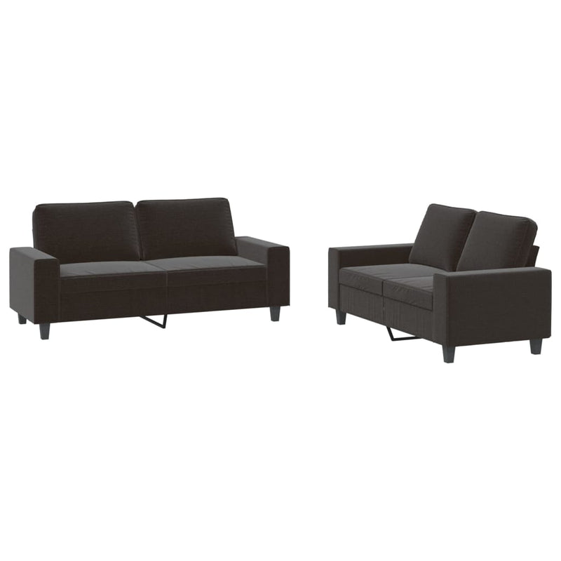 Set de canapele, 2 piese, negru, material textil