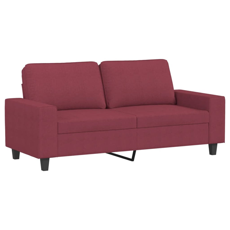 Set de canapea, 3 piese, roșu vin, material textil