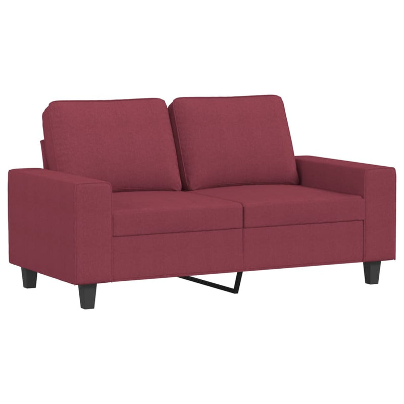Set de canapea, 2 piese, roșu vin, material textil
